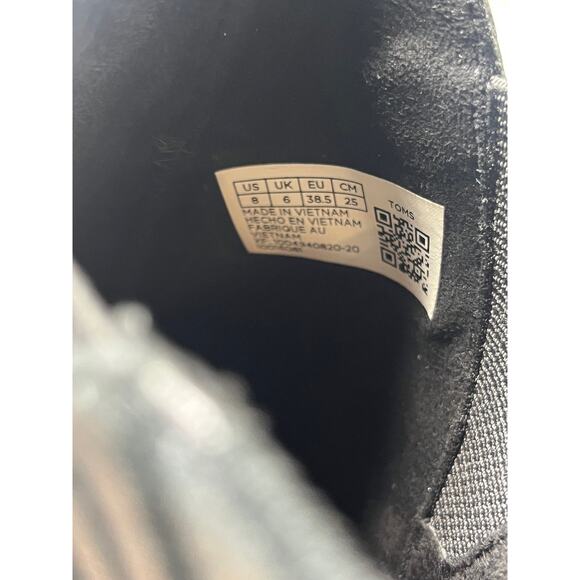 TOMS 10016061 Women's Kelsey Black Zebra Shimmer Wedge Heels Bootie Boots Size 8 - Picture 8 of 8